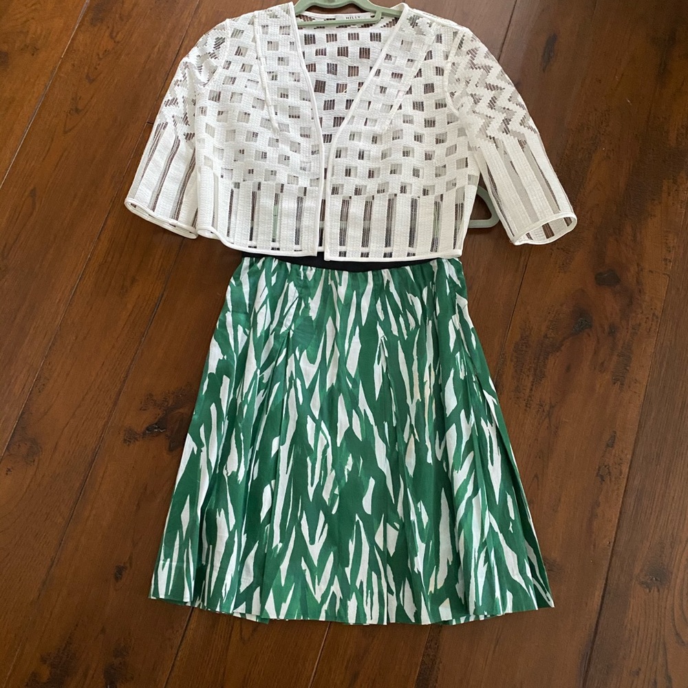 Green and white Milly skirt
